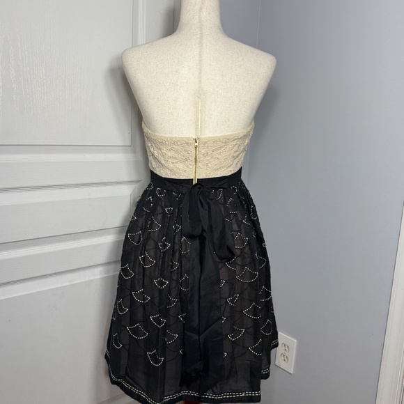 Anthropolgie Meadow Rue Battenburg & Organdy Strapless Mini Dress - Sz 6 - Picture 2 of 5